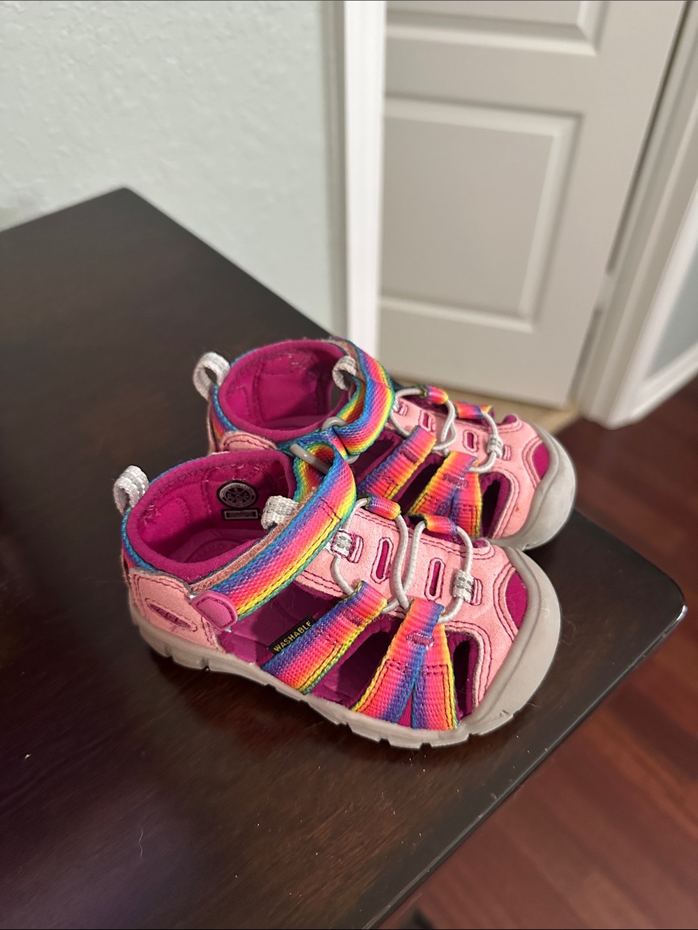 Keen Kids Pink Sandals with Rainbow Straps